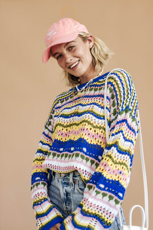 Different Strokes Knit Sweater // Cobalt